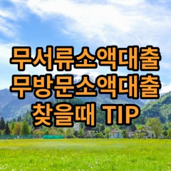 무서류소액대출 무방문소액대출 찾을때 TIP