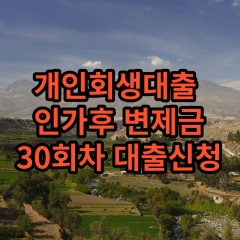 개인회생대출 인가후29회차 개인회생대출 변제금29회차 개인회생중대출 미납금29회차 대출가능한곳