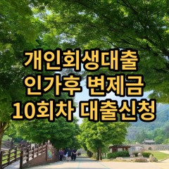 개인회생대출 인가후10회차 개인회생대출 변제금10회차 개인회생중대출 미납금10회차 대출가능한곳