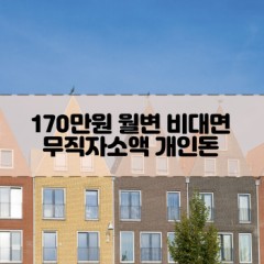 무직자 170만원소액대출 170만원개인돈대출 170만원월변대출 170만원비대면대출 무직자