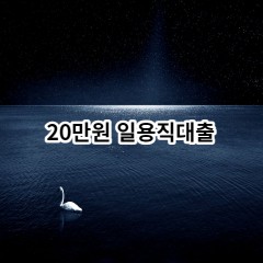 20만원 일용직대출 급전 당일 소액 일수 월변