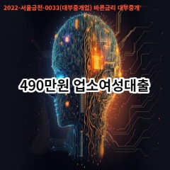 490만원 업소여성대출 급전 당일 소액 일수 월변