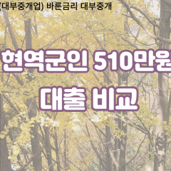 현역군인 비대면510만원대출 개인돈510만원대출 소액510만원 월변510만원